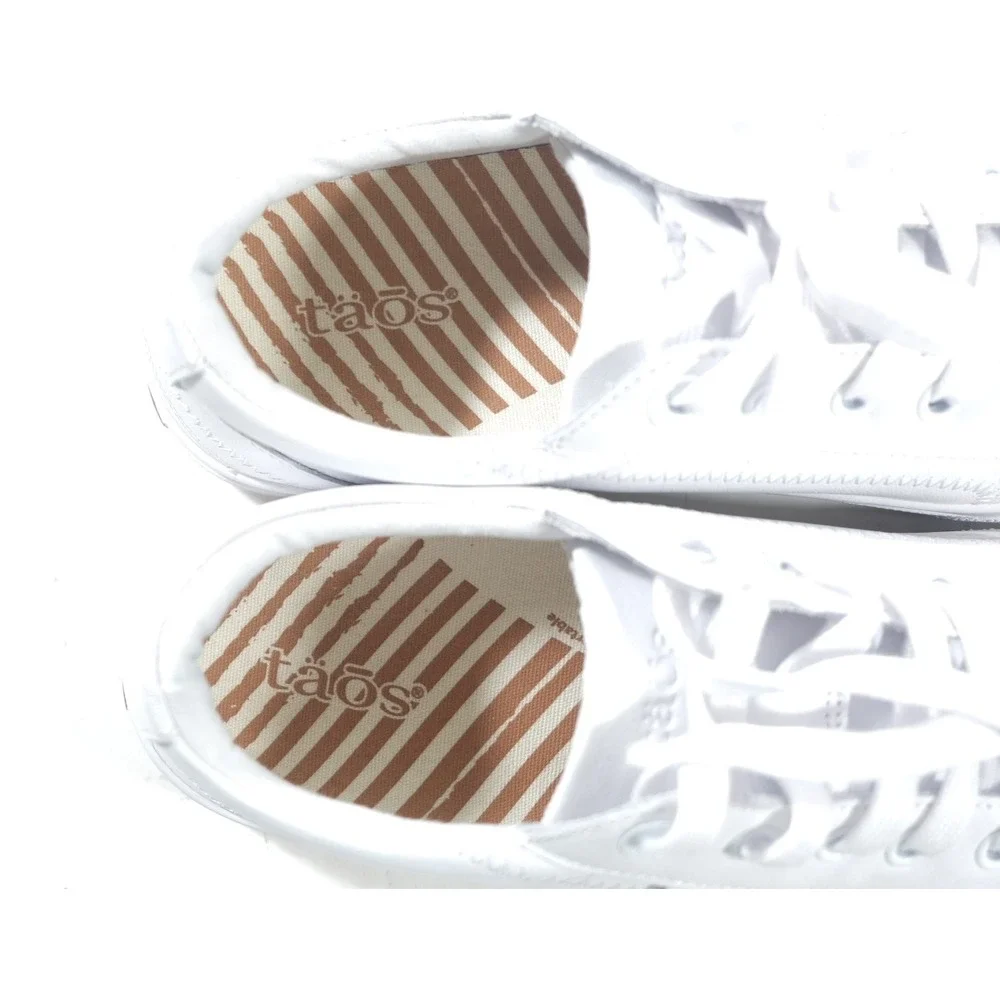 Taos Sneakers Womens 8 White Plim Soul Lux PLX-13994A Leather Low Top Shoes